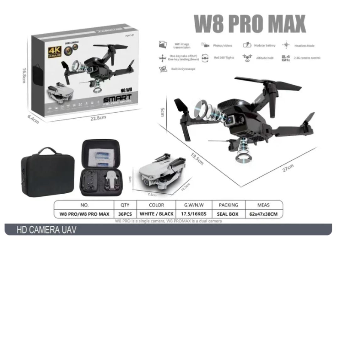 DRON 4K PRO MAX — DOBLE CÁMARA + MALETÍN PREMIUM GRATIS